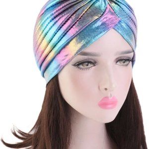 Metallic Multi colored Turban/Hat One Size Fits All, Select Your Color